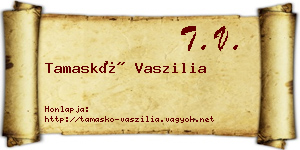Tamaskó Vaszilia névjegykártya